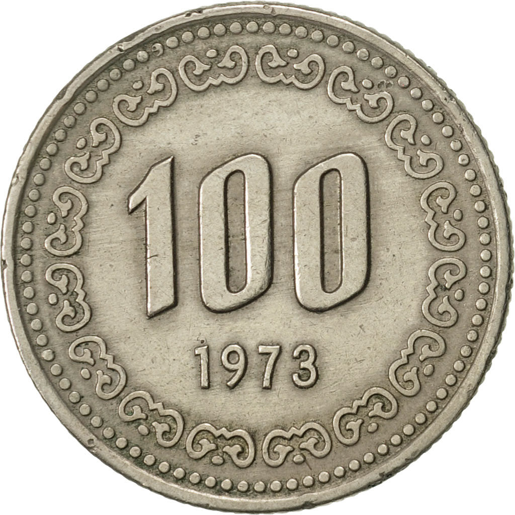 Moneda, COREA DEL SUR, 100 Won, 1973, MBC+, Cobre - níquel, KM:9