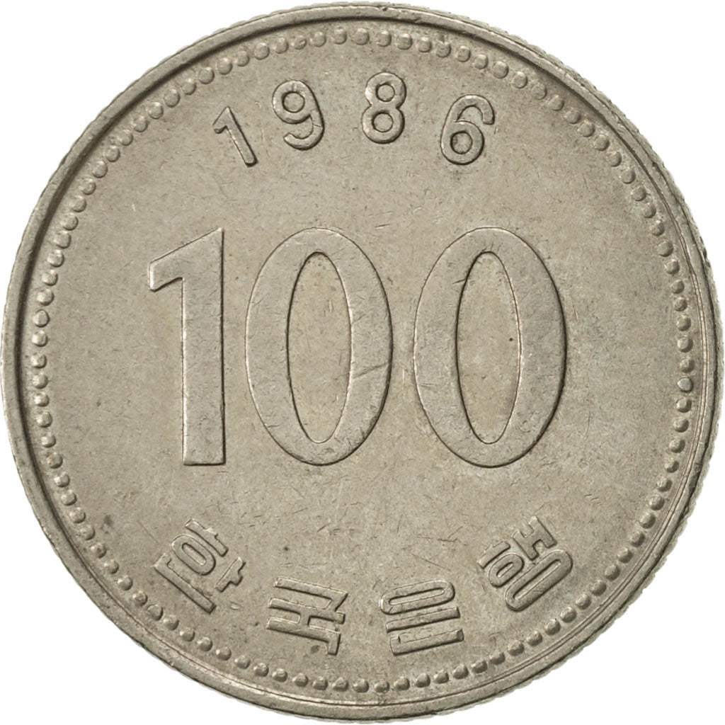 Coin, KOREA-SOUTH, 100 Won, 1986, EF(40-45), Copper-nickel, KM:35.2