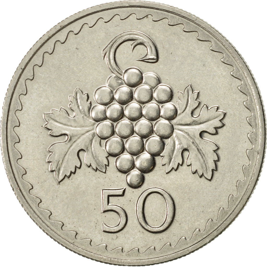 Coin, Cyprus, 50 Mils, 1973, AU(55-58), Copper-nickel, KM:41