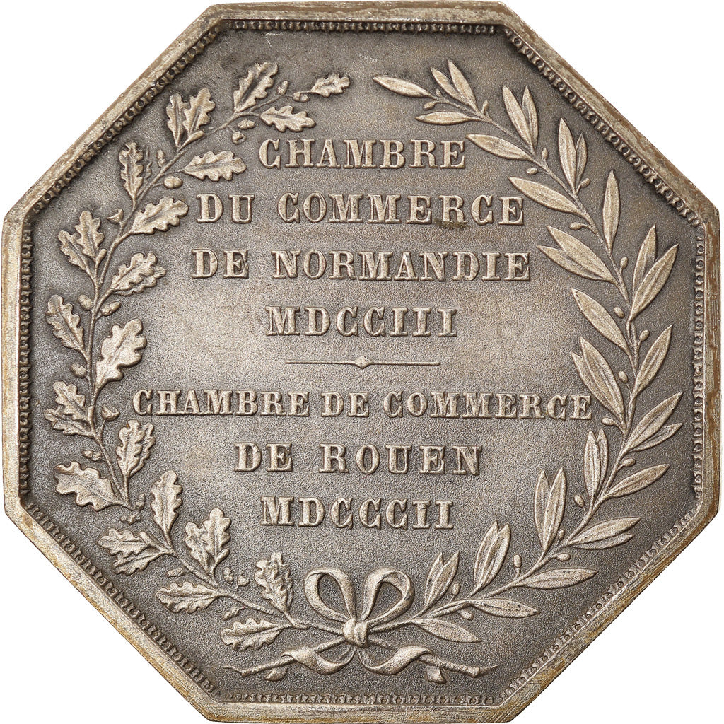 France, Token, Chambre de Commerce de Rouen, 1802, Lecomte, MS(64), Silver