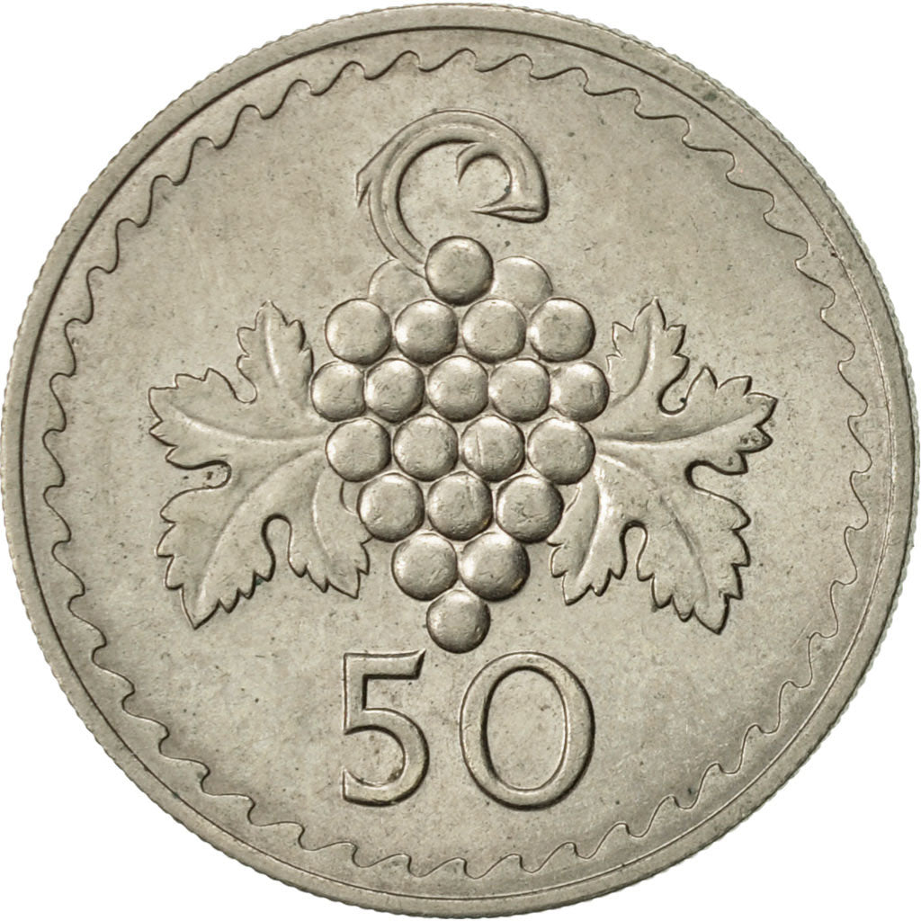 Coin, Cyprus, 50 Mils, 1972, AU(50-53), Copper-nickel, KM:41