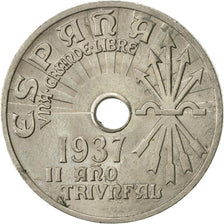 Moneta, Spagna, 25 Centimos, 1937, Vienna, BB+, Rame-nichel, KM:753