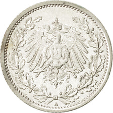 Coin, GERMANY - EMPIRE, 1/2 Mark, 1915, Berlin, AU(55-58), Silver, KM:17