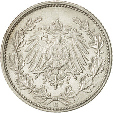 GERMANY - EMPIRE, 1/2 Mark, 1915, Muldenhütten, AU(55-58), Silver, KM:17