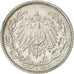 GERMANY - EMPIRE, 1/2 Mark, 1915, Muldenhütten, AU(55-58), Silver, KM:17
