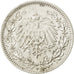 Coin, GERMANY - EMPIRE, 1/2 Mark, 1915, Munich, AU(55-58), Silver, KM:17