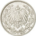 Coin, GERMANY - EMPIRE, 1/2 Mark, 1914, Hambourg, AU(55-58), Silver, KM:17