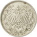 GERMANY - EMPIRE, 1/2 Mark, 1916, Munich, EF(40-45), Silver, KM:17