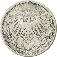 ALEMANIA - IMPERIO, 1/2 Mark, 1914, Berlin, BC+, Plata, KM:17