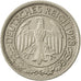 GERMANY, WEIMAR REPUBLIC, 50 Reichspfennig, 1928, Hamburg, AU(55-58), Nickel