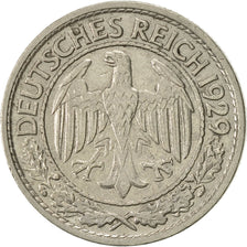 Coin, GERMANY, WEIMAR REPUBLIC, 50 Reichspfennig, 1929, Berlin, AU(55-58)