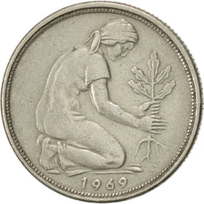 Coin, GERMANY - FEDERAL REPUBLIC, 50 Pfennig, 1969, Stuttgart, AU(50-53)