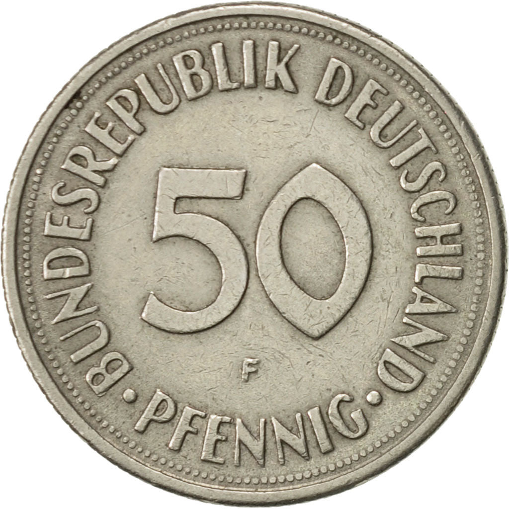 Coin, GERMANY - FEDERAL REPUBLIC, 50 Pfennig, 1969, Stuttgart, AU(50-53)