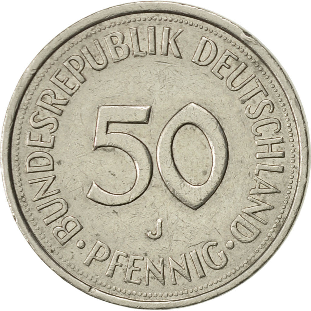 Munten, Federale Duitse Republiek, 50 Pfennig, 1977, Hambourg, ZF+