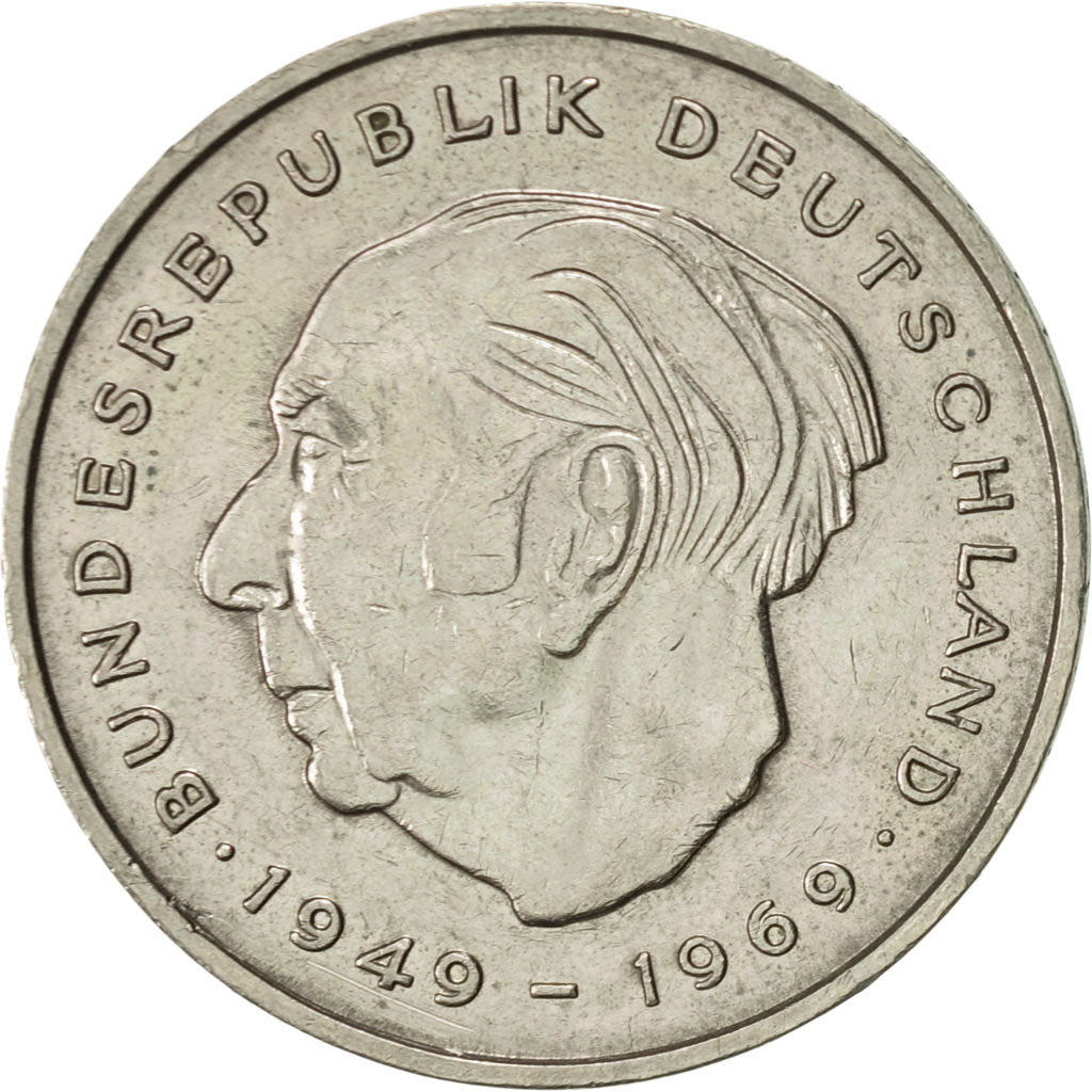 Coin, GERMANY - FEDERAL REPUBLIC, 2 Mark, 1975, Karlsruhe, AU(50-53)