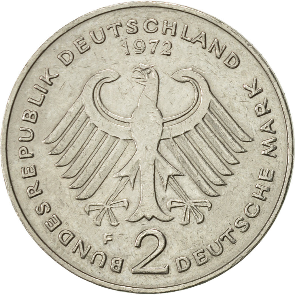 Coin, GERMANY - FEDERAL REPUBLIC, 2 Mark, 1972, Stuttgart, AU(50-53)