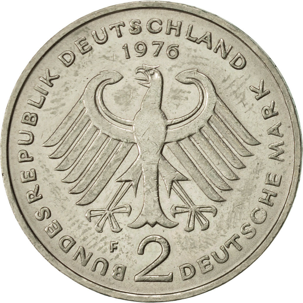Coin, GERMANY - FEDERAL REPUBLIC, 2 Mark, 1976, Stuttgart, AU(50-53)