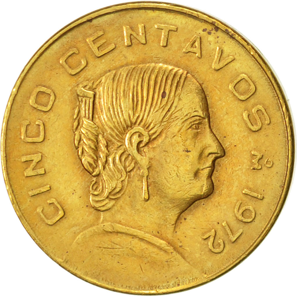 Coin, Mexico, 5 Centavos, 1972, AU(55-58), Brass, KM:427