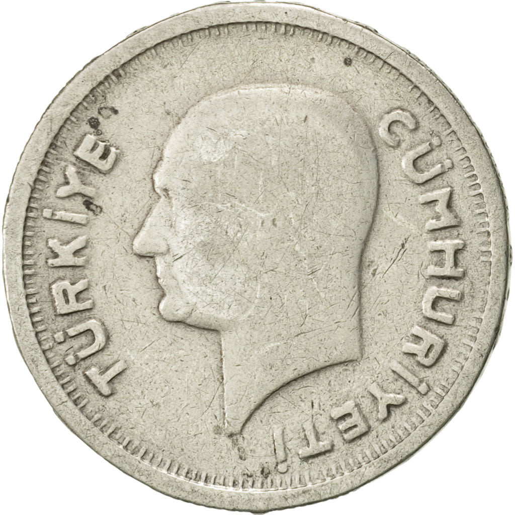 Turquía, 25 Kurus, 1935, BC+, Plata, KM:864
