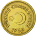 Turquía, 10 Kurus, 1956, MBC+, Latón, KM:888