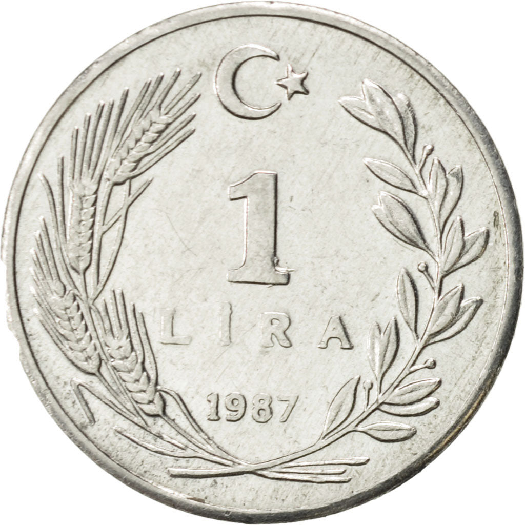 Coin, Turkey, Lira, 1987, AU(55-58), Aluminum, KM:962.2