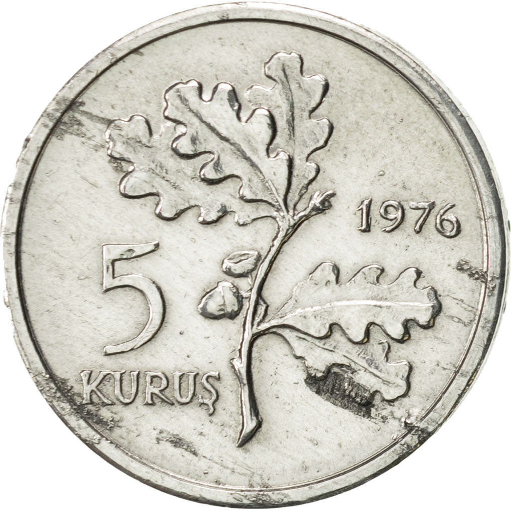 Turkey, 5 Kurus, 1976, AU(50-53), Aluminum, KM:890a