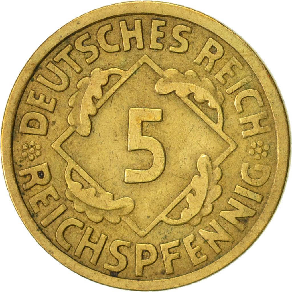 Coin, GERMANY, WEIMAR REPUBLIC, 5 Reichspfennig, 1926, Berlin, AU(50-53)