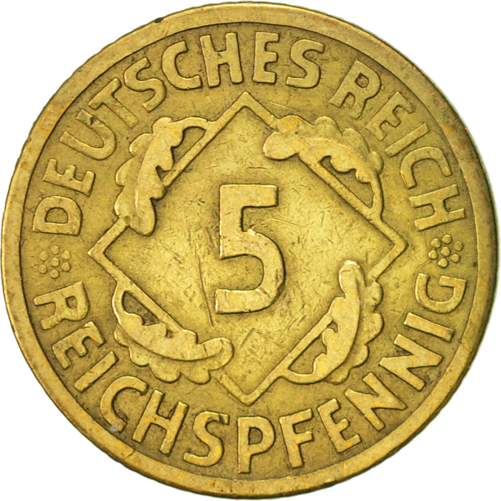 Coin, GERMANY, WEIMAR REPUBLIC, 5 Reichspfennig, 1925, Berlin, AU(50-53)
