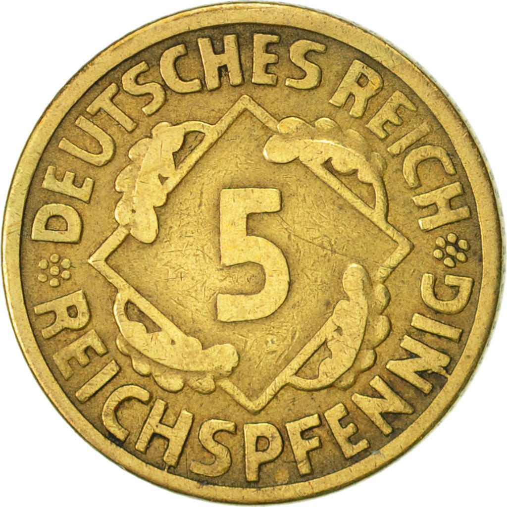 Moneta, GERMANIA, REPUBBLICA DI WEIMAR, 5 Reichspfennig, 1925, Muldenhütten