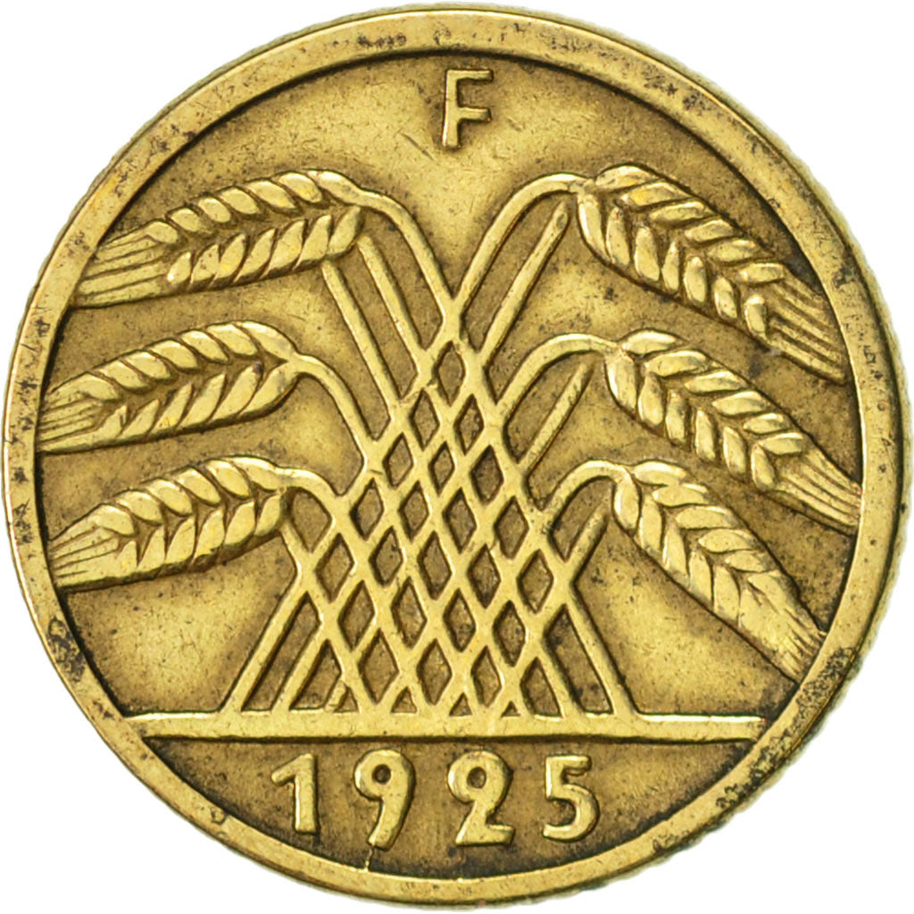 Coin, GERMANY, WEIMAR REPUBLIC, 5 Reichspfennig, 1925, Stuttgart, AU(50-53)