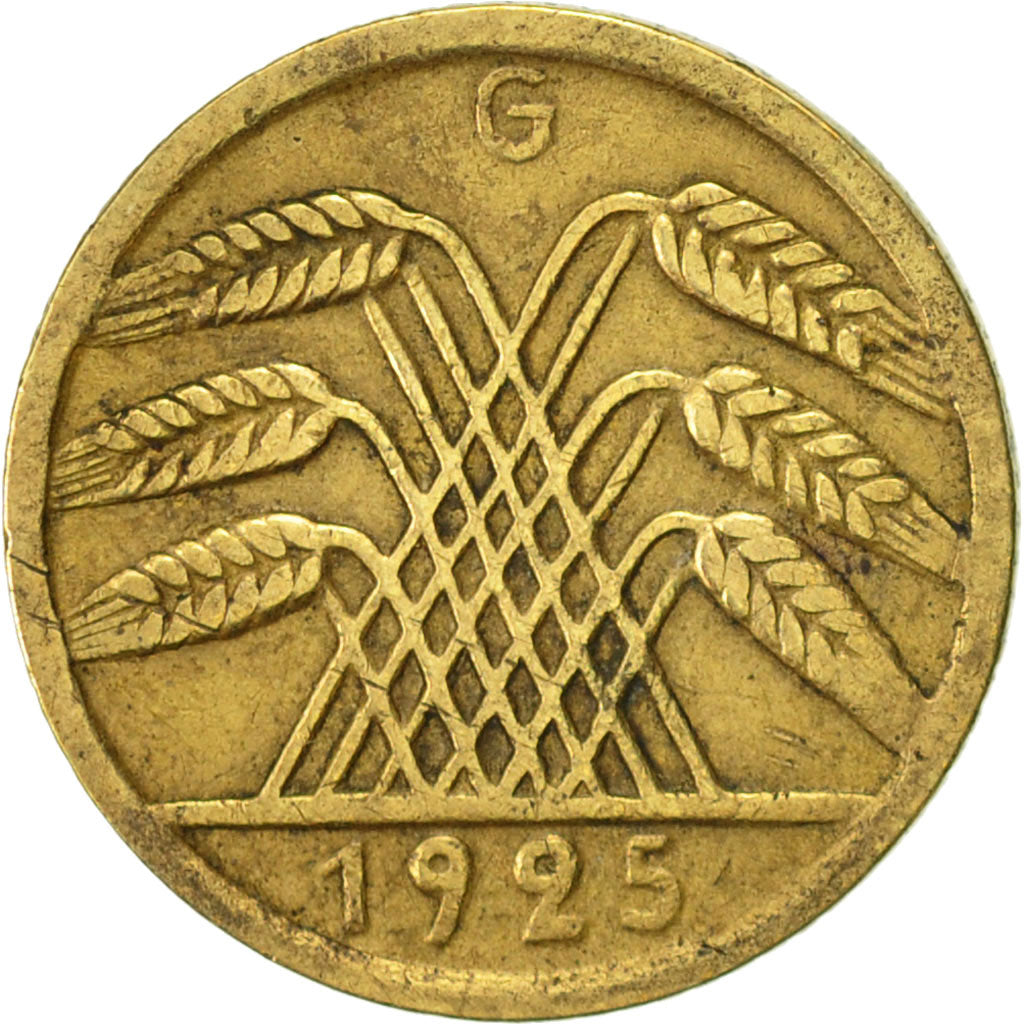 Coin, GERMANY, WEIMAR REPUBLIC, 5 Reichspfennig, 1925, Karlsruhe, EF(40-45)