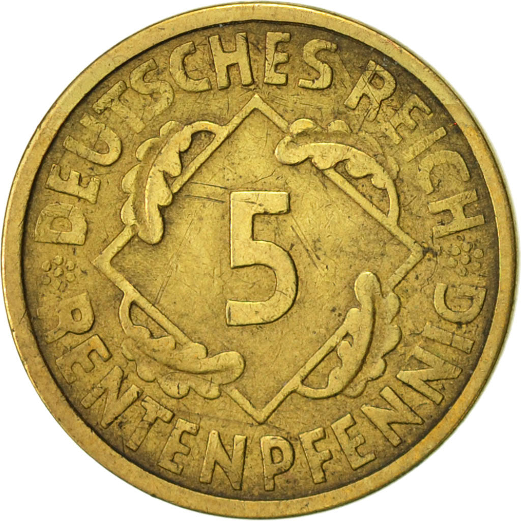 Moneda, ALEMANIA - REPÚBLICA DE WEIMAR, 5 Rentenpfennig, 1924, Muldenhütten