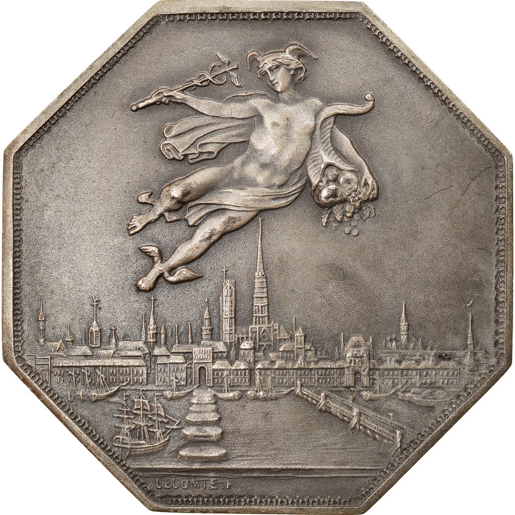 France, Token, Chambre de Commerce de Rouen, 1802, Lecomte, MS(63), Silver