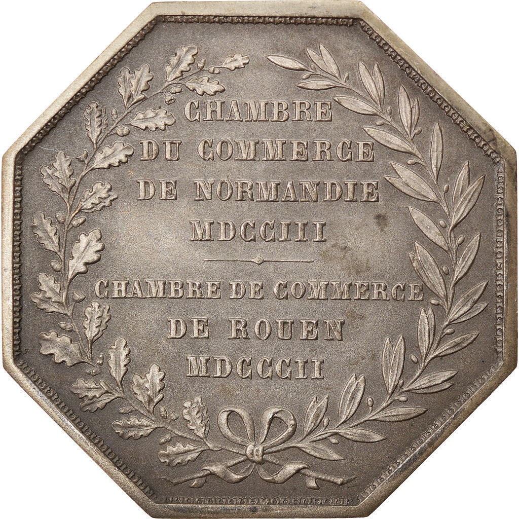 France, Token, Chambre de Commerce de Rouen, 1802, Lecomte, MS(63), Silver