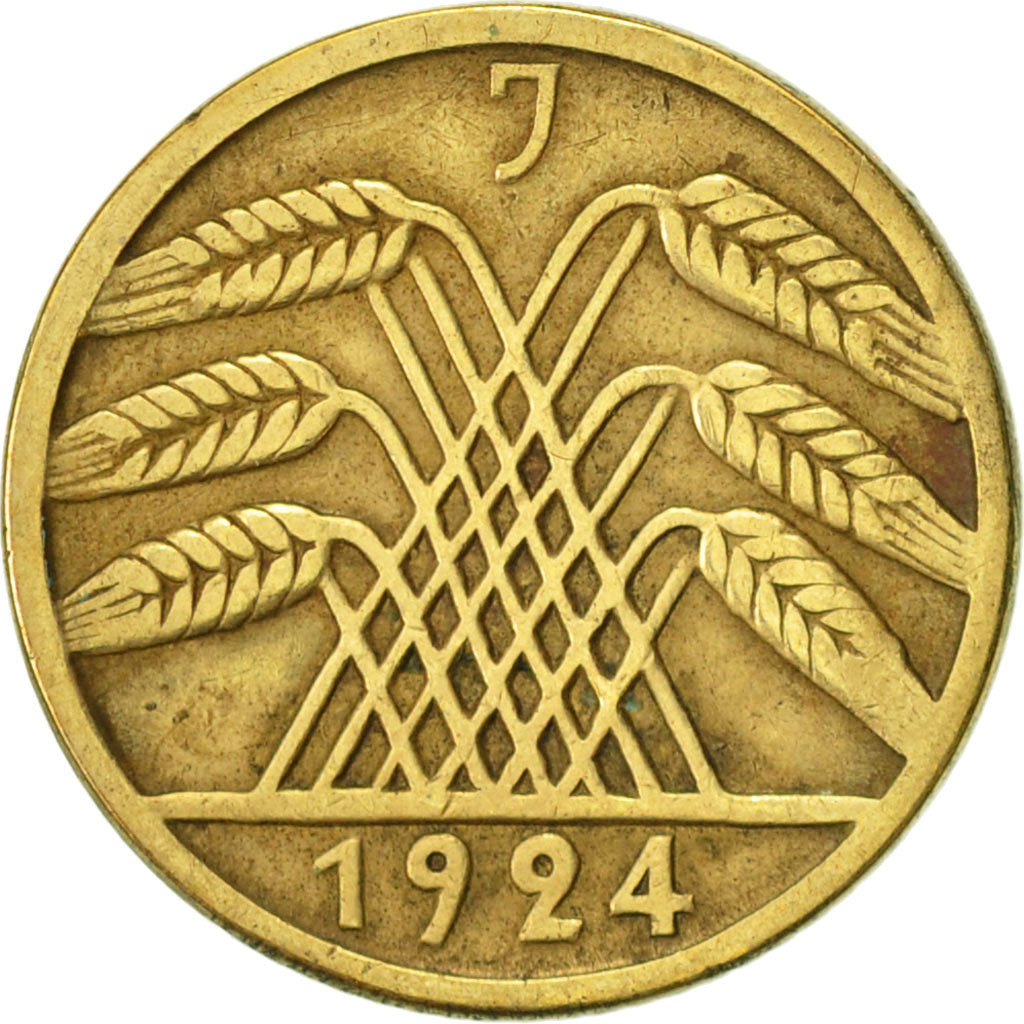 Moneta, GERMANIA, REPUBBLICA DI WEIMAR, 5 Reichspfennig, 1924, Hambourg, BB