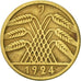 Moneta, GERMANIA, REPUBBLICA DI WEIMAR, 5 Reichspfennig, 1924, Hambourg, BB