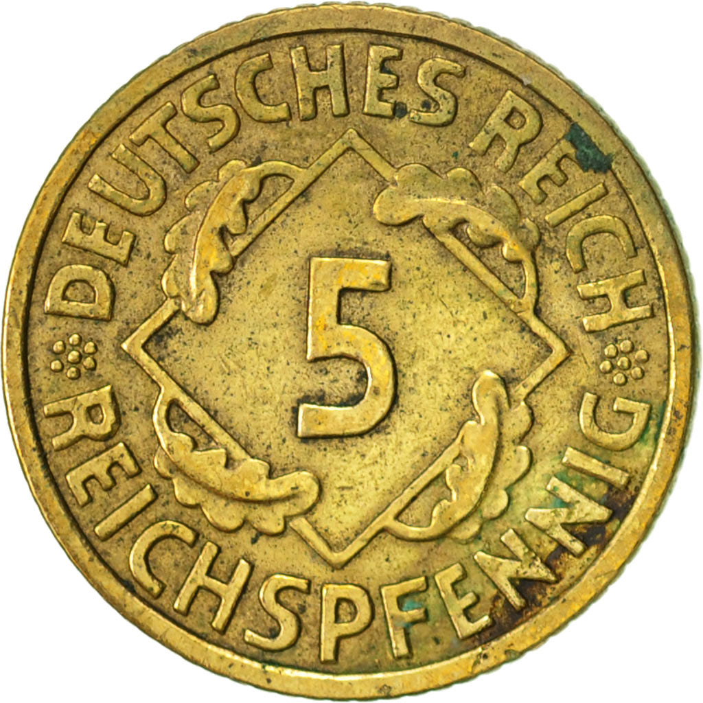 Moneta, GERMANIA, REPUBBLICA DI WEIMAR, 5 Reichspfennig, 1935, Stuttgart, BB