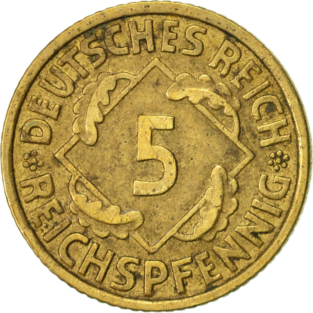 Coin, GERMANY, WEIMAR REPUBLIC, 5 Reichspfennig, 1935, Karlsruhe, EF(40-45)