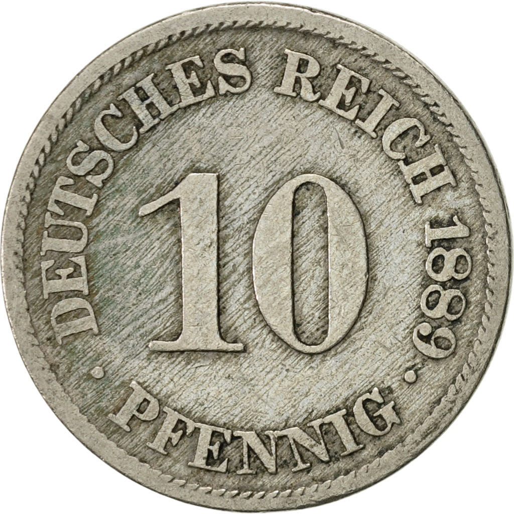 Coin, GERMANY - EMPIRE, Wilhelm I, 10 Pfennig, 1889, Berlin, VF(30-35)