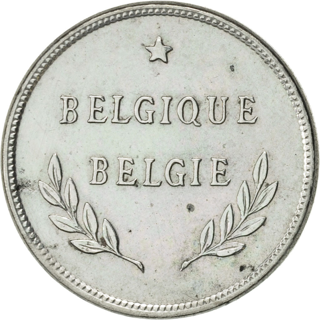Belgium, 2 Francs, 2 Frank, 1944, AU(50-53), Zinc Coated Steel, KM:133