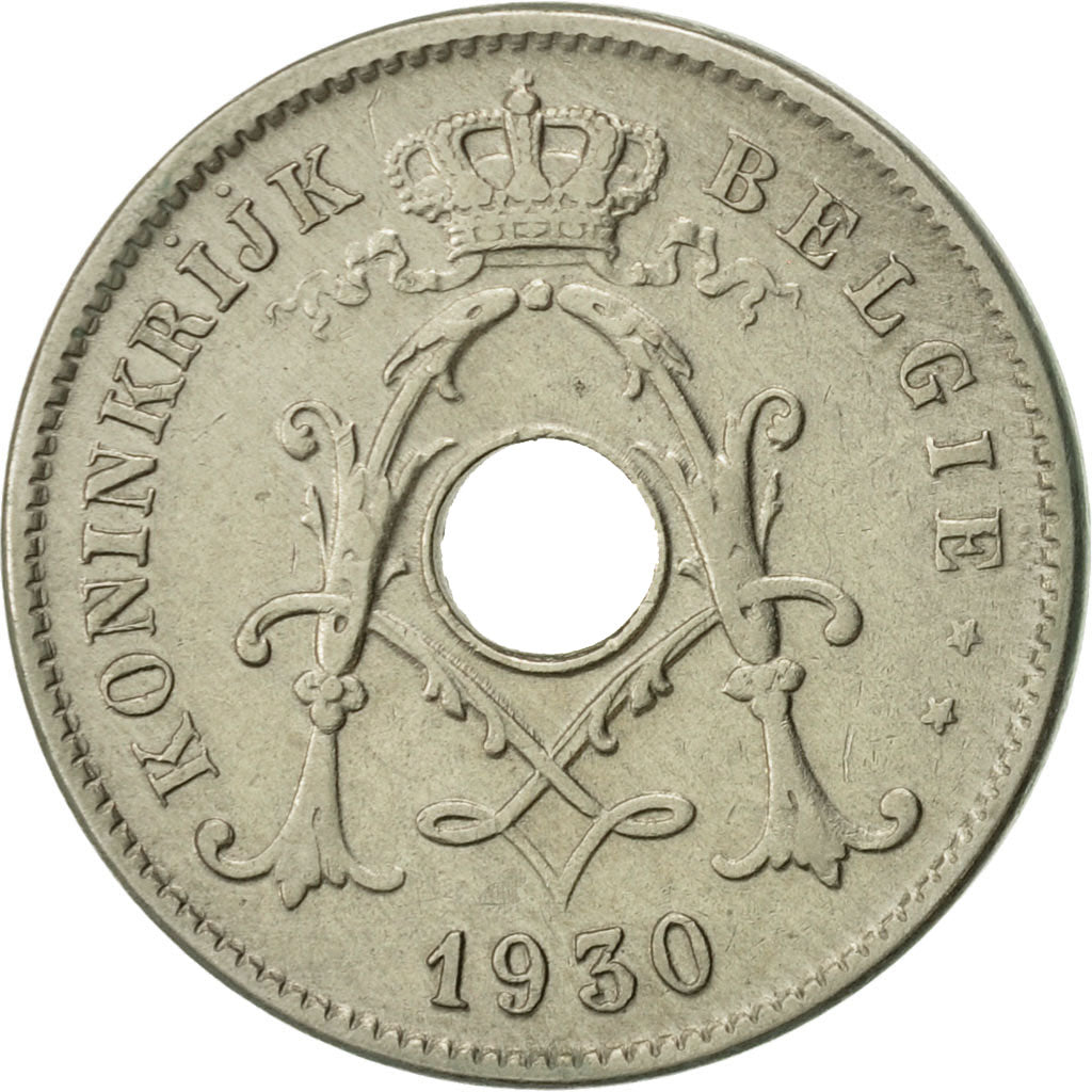 Bélgica, 10 Centimes, 1930, MBC, Níquel - latón, KM:96