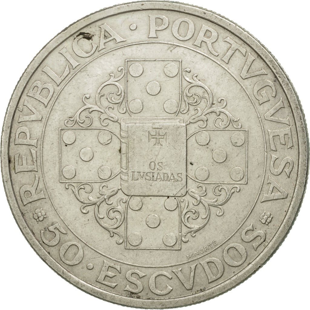 Coin, Portugal, 50 Escudos, 1972, AU(50-53), Silver, KM:602