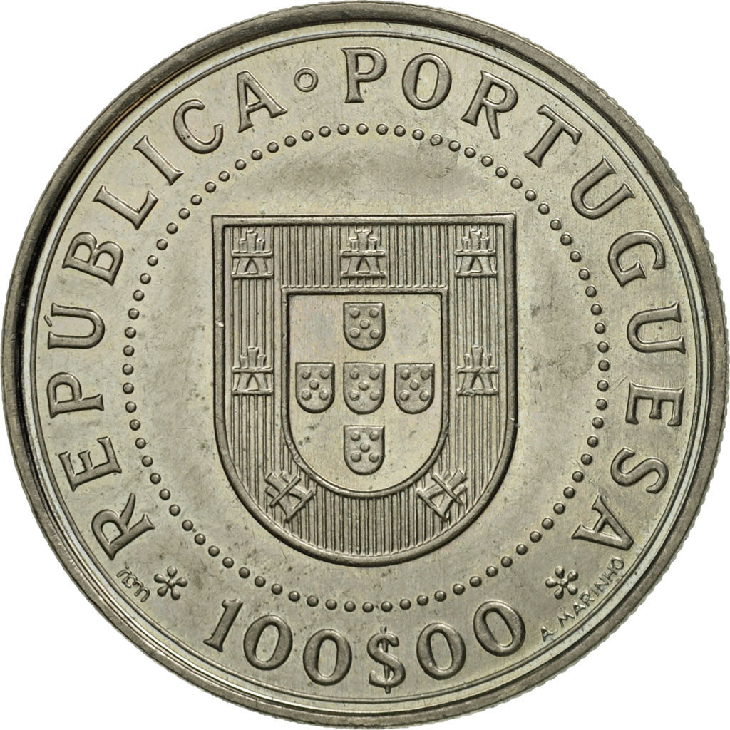 Portugal, 100 Escudos, 1990, AU(55-58), Copper-nickel, KM:651
