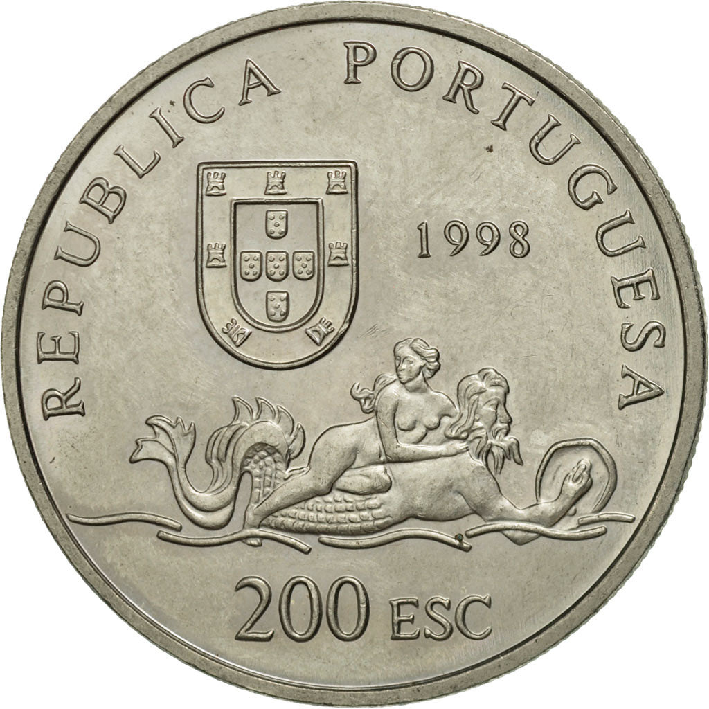 Portugal, 200 Escudos, 1998, AU(55-58), Copper-nickel, KM:711