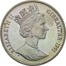 Gibraltar, Elizabeth II, Crown, 1991, VZ+, Copper-nickel, KM:68