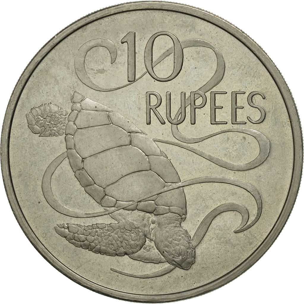 Seychelles, 10 Rupees, 1974, AU(55-58), Copper-nickel, KM:20