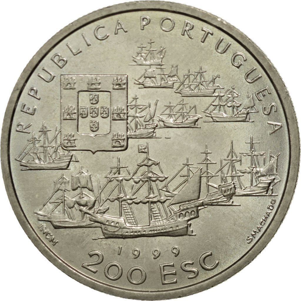 Portugal, 200 Escudos, 1999, MS(60-62), Copper-nickel, KM:717