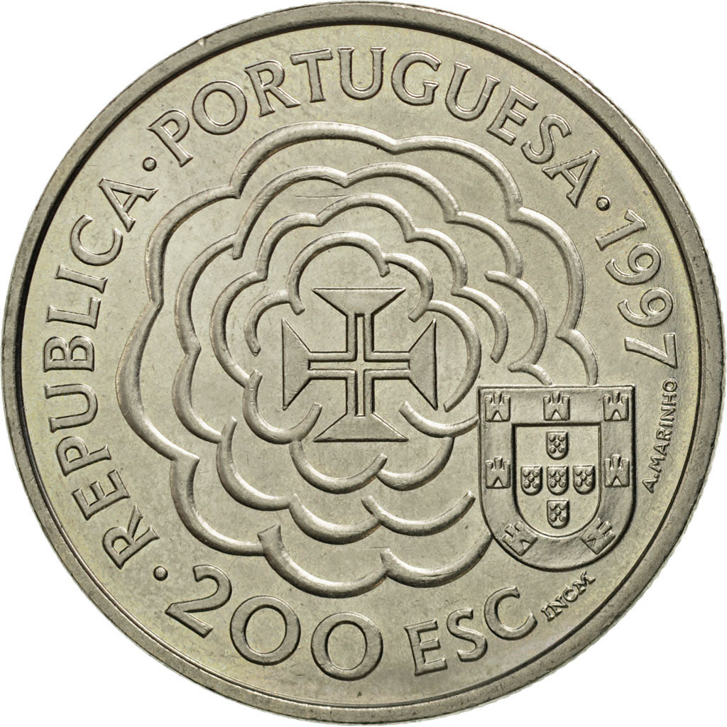 Portugal, 200 Escudos, 1997, MS(60-62), Copper-nickel, KM:700