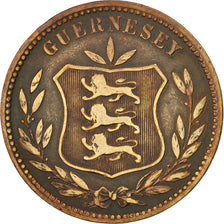 Coin, Guernsey, 8 Doubles, 1893, Heaton, Birmingham, EF(40-45), Bronze, KM:7