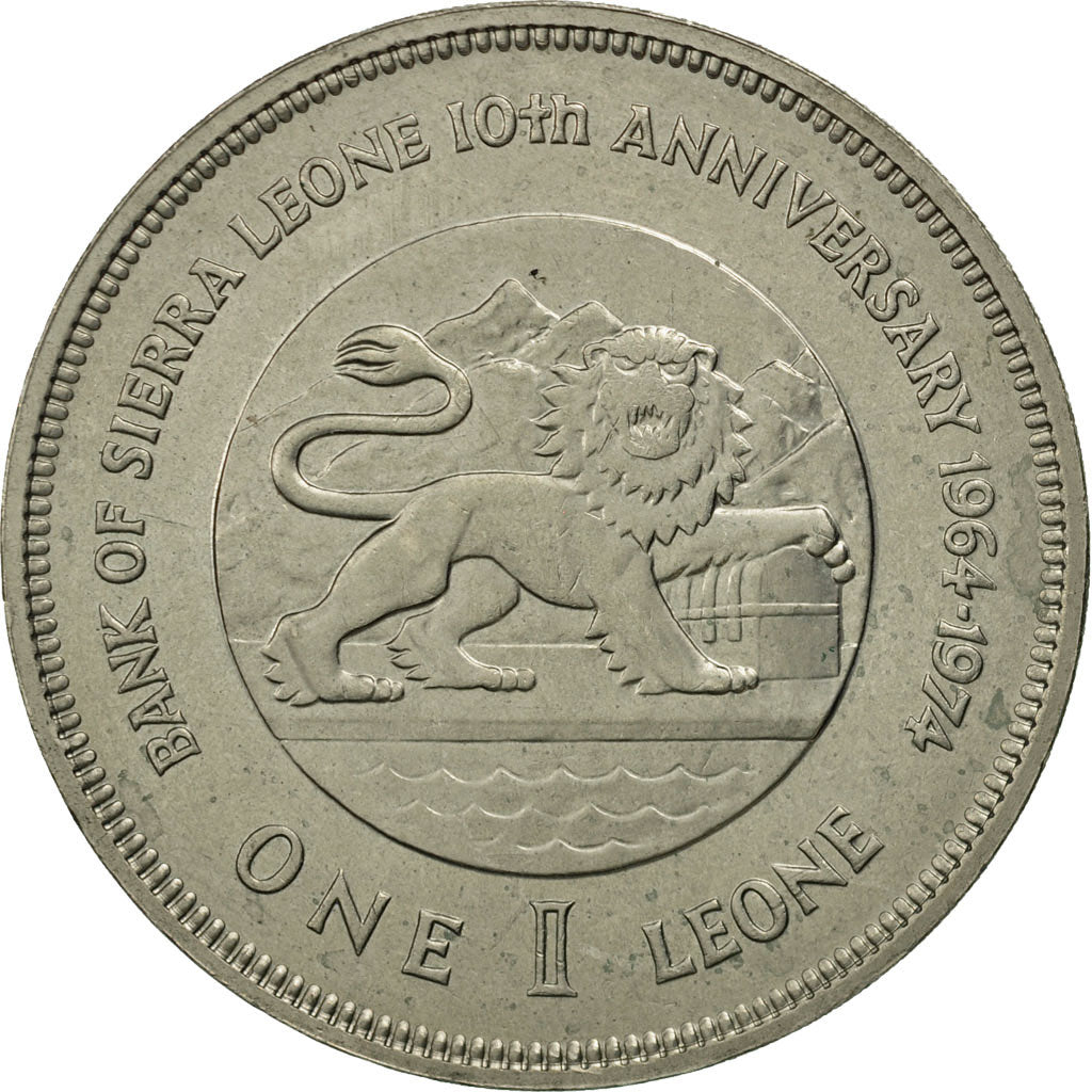Sierra Leona, Leone, 1974, EBC+, Cobre - níquel, KM:26